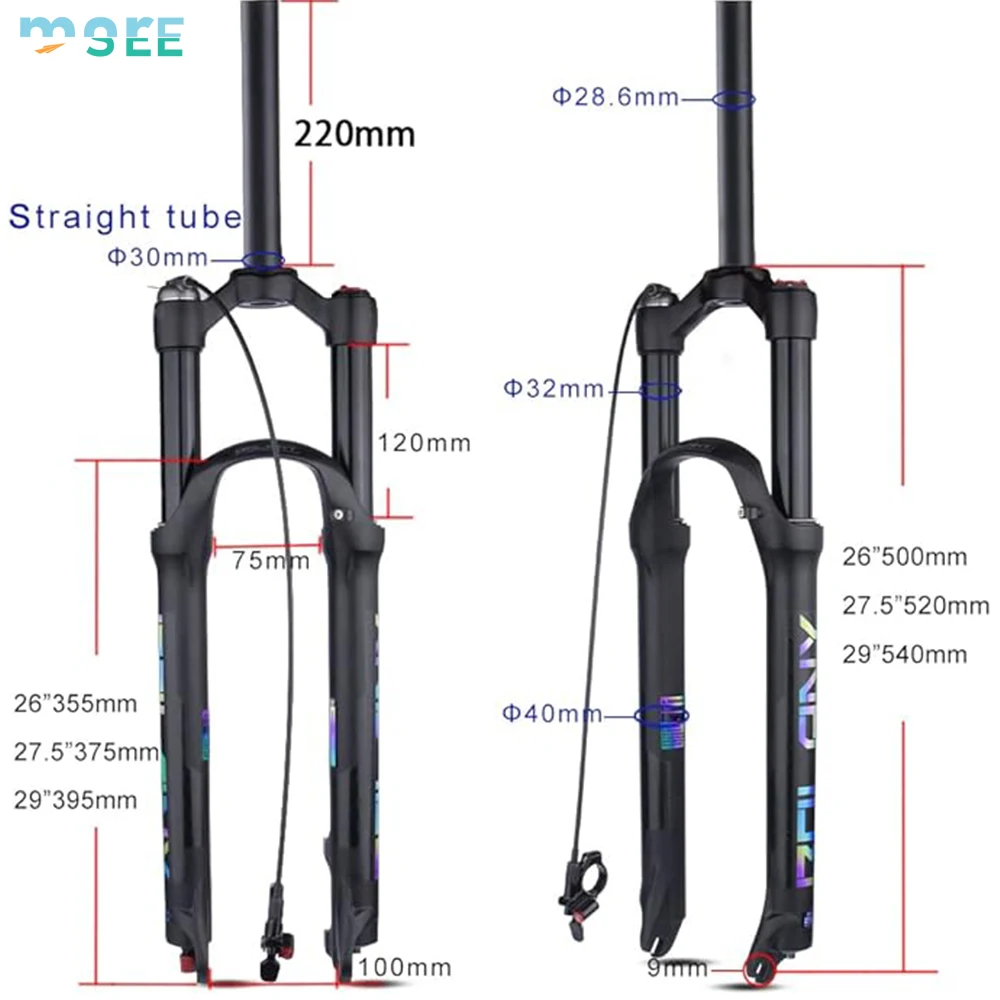 SeeMore Selection 28.6mm Straight Tube Remote Lockout Ultralight Mountain Bike Front Fork XC/AM Bike Bicycle fork