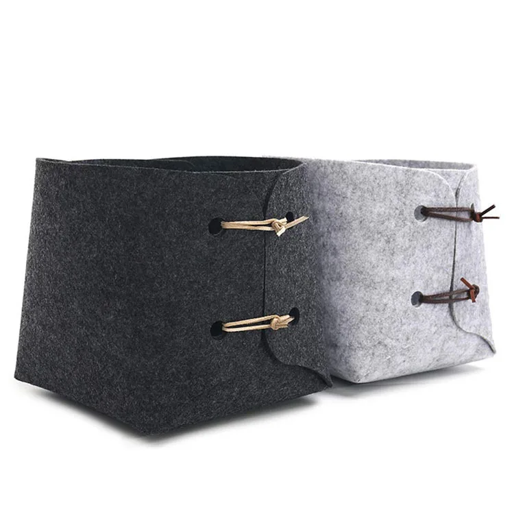 Recycled Felt Storage Basket Storage Bin Felt Organizer for Toys Fordable Cloth Bin for Bedroom Playroom