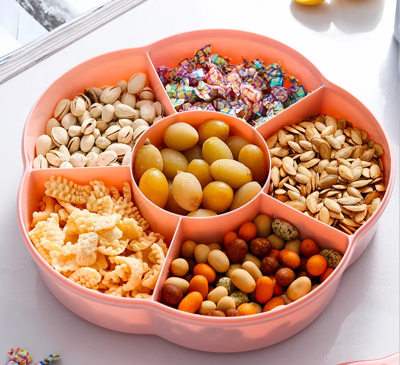 KJH live Biodegradable Five Six Compartments Plastic Candy Snack Storage Box For Sale