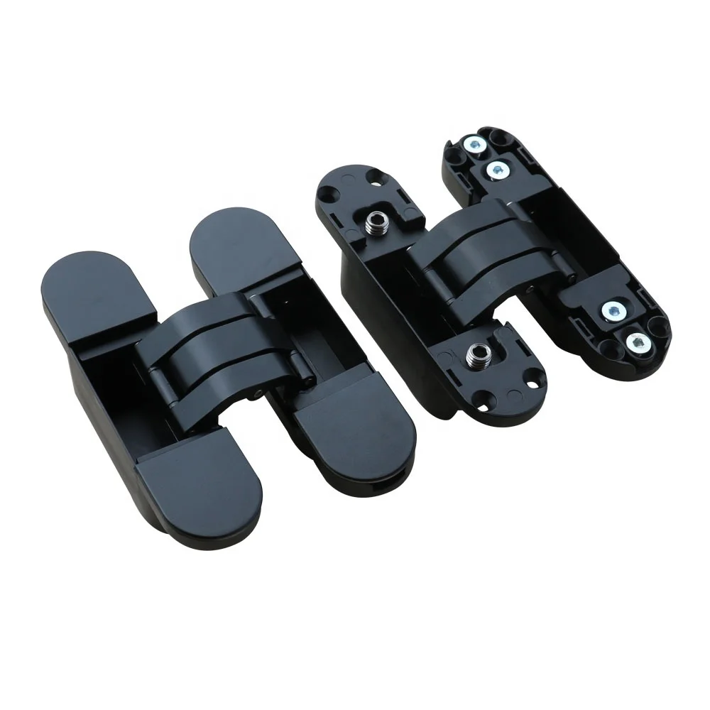 wood door loops black adjustable invisible hinge open 180 degree Hidden Door Hinges