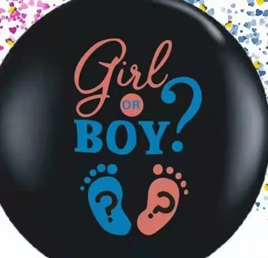 36Inch Gender Reveal Confetti Balloon Gender Reveal Balloons Set Pink Blue Powder Paper Latex Balloon