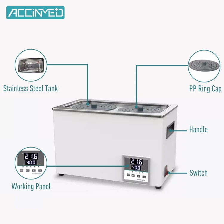 Lab Medical Application Portable Custom Electric Heating Series For Thermostatic Six Holes Digital Thermostatic Water Bath