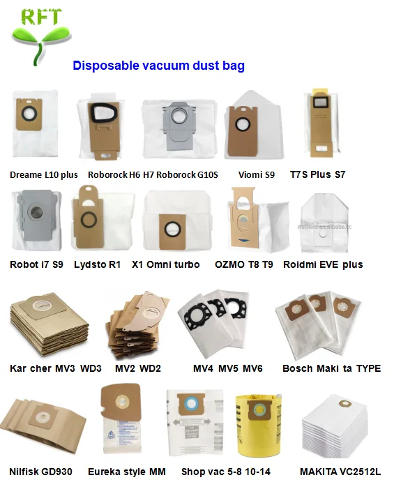 Vacuum cleaner accessories kit T8 bags Compatible with ECOVACS Deebot T8 AIVI T8 N8 Pro Plus N8 Pro DX93 / DDX96 Robot Vacuum