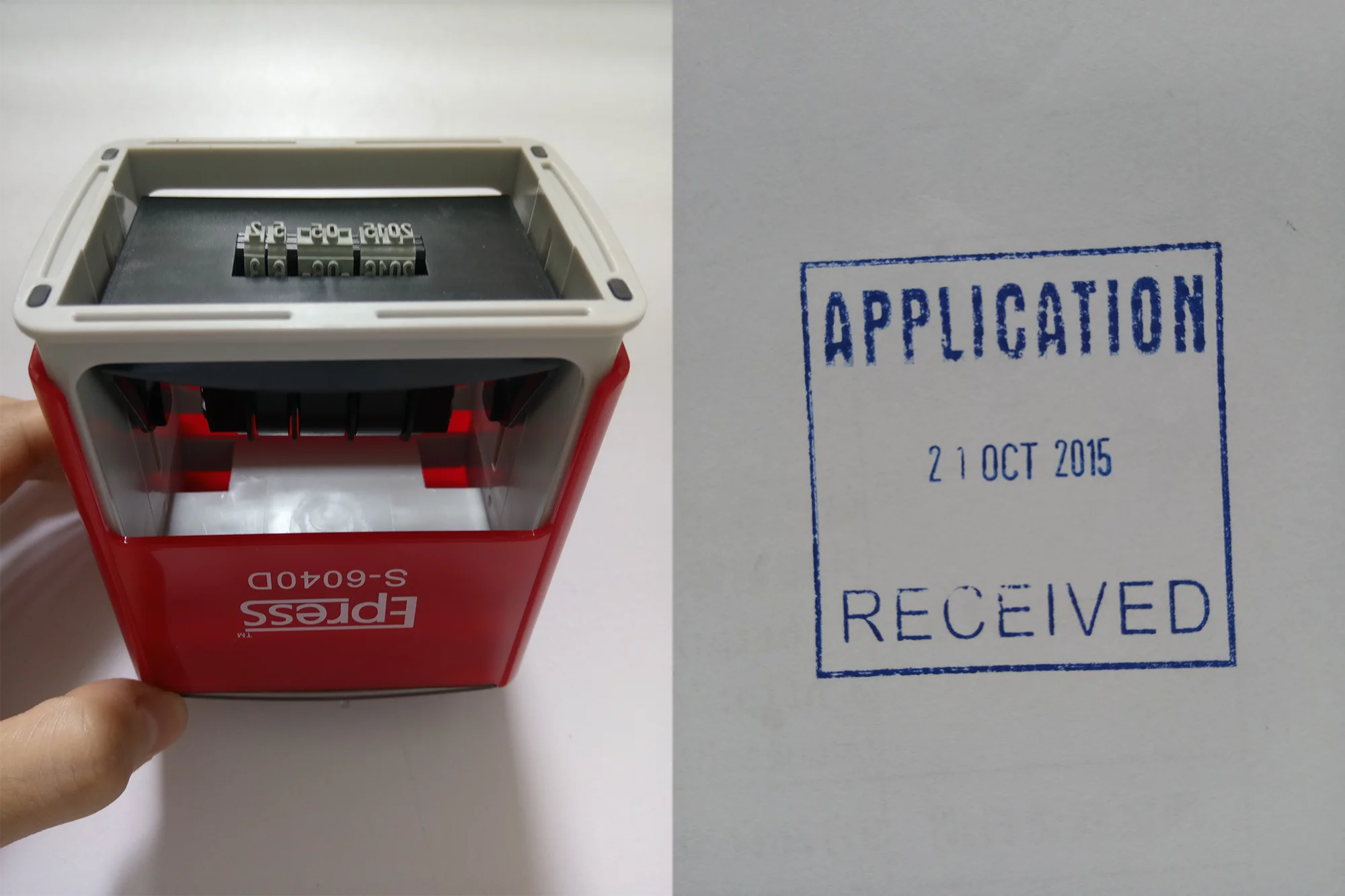 Stamp Making Machine 60 * 40 mm Rectangle Company Seal Self Inking Date