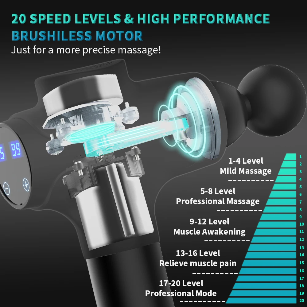 
Amazon Sports Vibrating Massage Body Gun Deep Muscle Massage Gun Equipment Dropshipping 