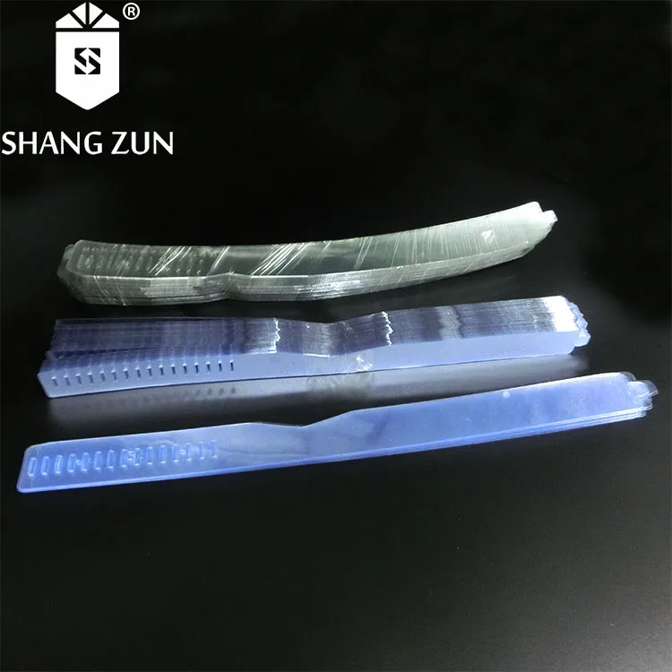 Wholesale plastic PET collar band shirt support for shirt packaging banded collar denim shirts for men