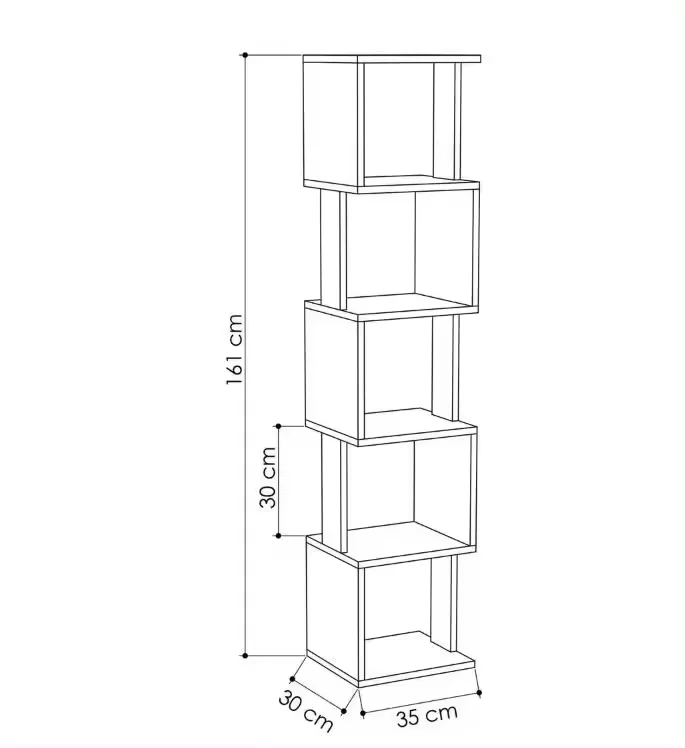 New Product Freestanding Shelving Unit Wooden Bookcase Cube Display Book Shelf 5-Tier Bookshelf