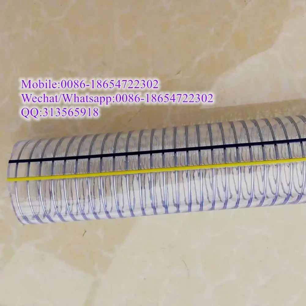 Without Smell Transparent PVC Steel Wire Reinforced Spring Hose PVC Thunder Hose