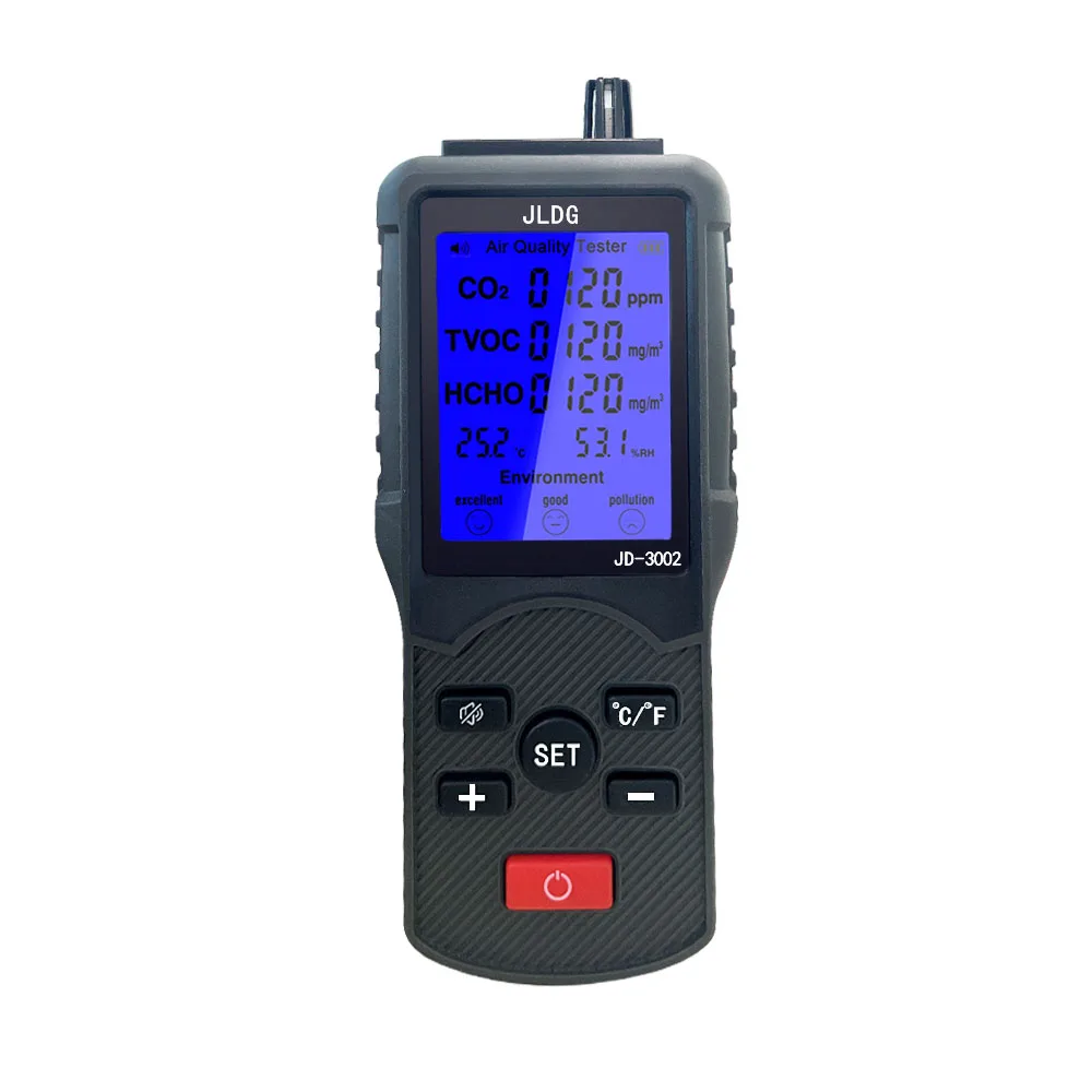 Handheld JLDG JD-3002 CO2 Flow Meter Monitor Gas Detector CO2 Detector Indoor Air Quality Monitor CO2 Tester