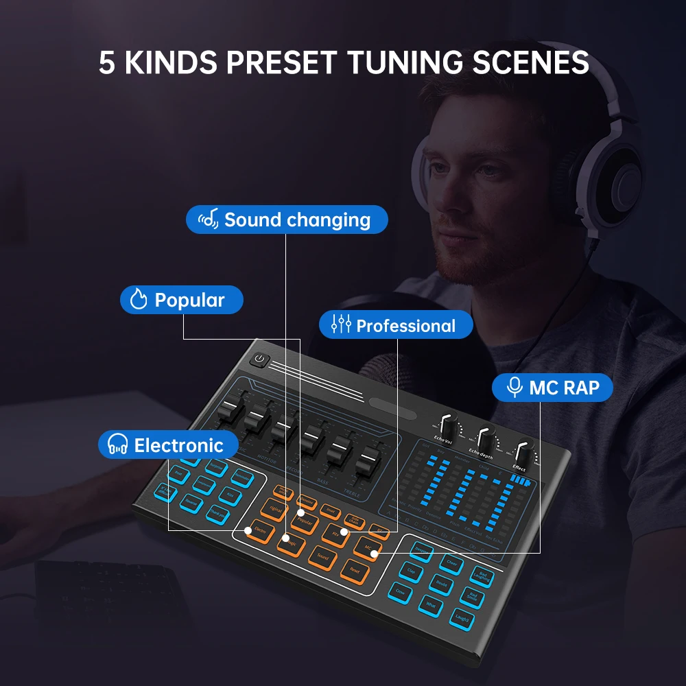 Live K song play multi-effects umlaut OTG recording audio mixer sound