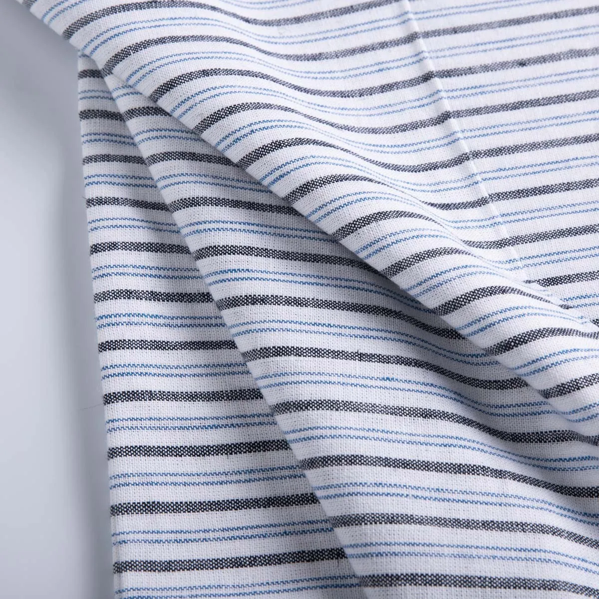 Designer design blue white plaid fabric rayon and linen fabric