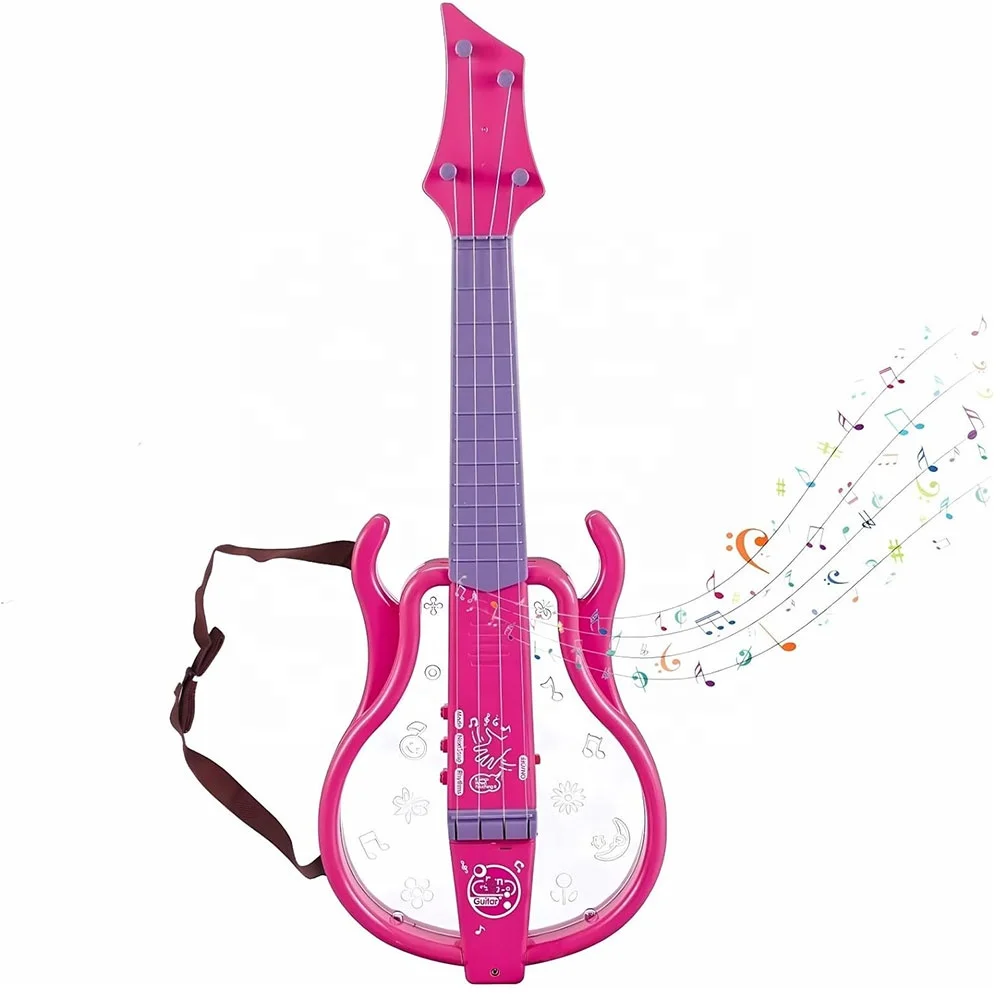 Musical Toddler Toy Children Learn How to Play Music String Type Flash Lighting Electric Guitar for Kids