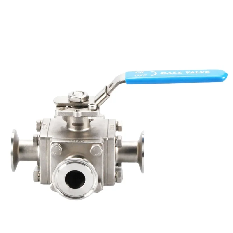 Professional production of full-diameter three-way manual ball valve quick installation three-way ball valve with platform