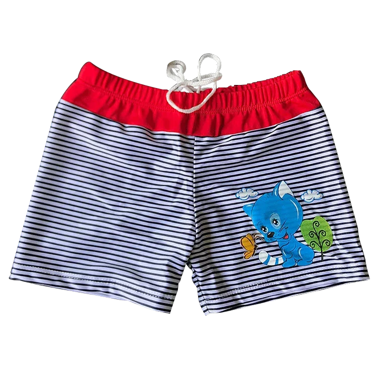 
Mudkingdom Boy Stripe Swimwear Cartoon Beachwear Bottoms Quick Dry Swim Shorts Children Swimsuit Rash Guards Kids Swim Trunk 