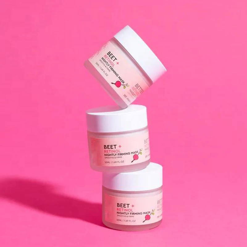 Ночная укрепляющая маска Retinol с экстрактом корня свеклы ночная кремовая веганская для лица