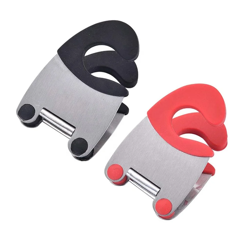 Stainless Steel Pot Spoon Holder Anti-Scald Silicone Grip Pot Clip Holder spoon rests & pot clips