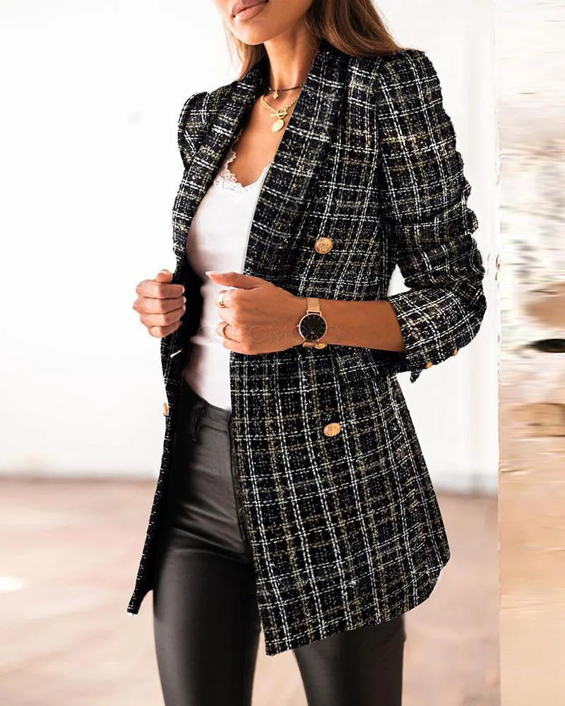 winter squared business casual evening lady blazer