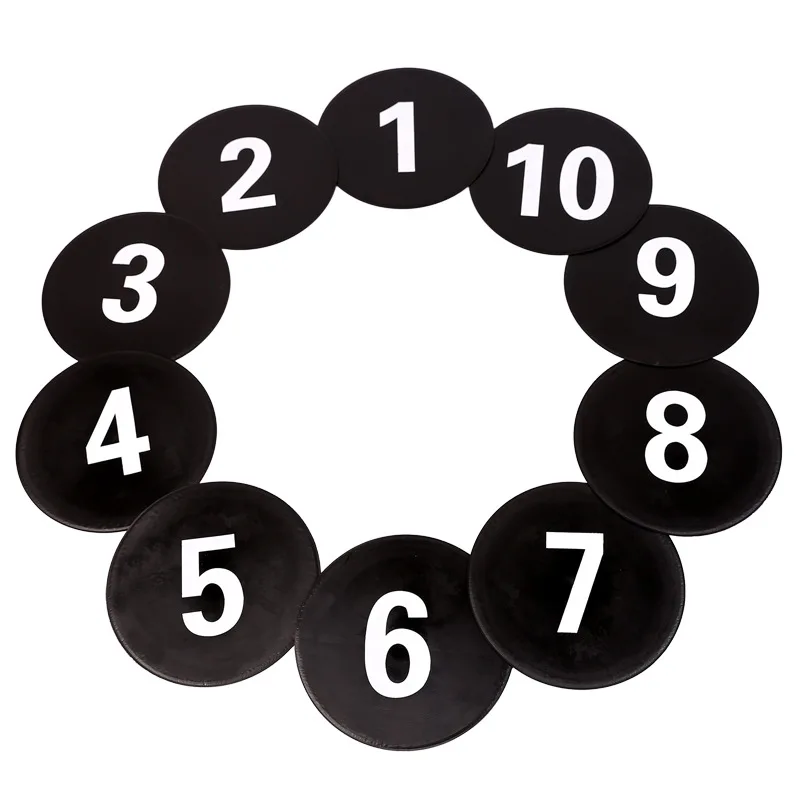 9 Inch PVC Number 1-10 Football Yard Markers Anti-slip Floor Spot Markers Set Soccer Training Equipment