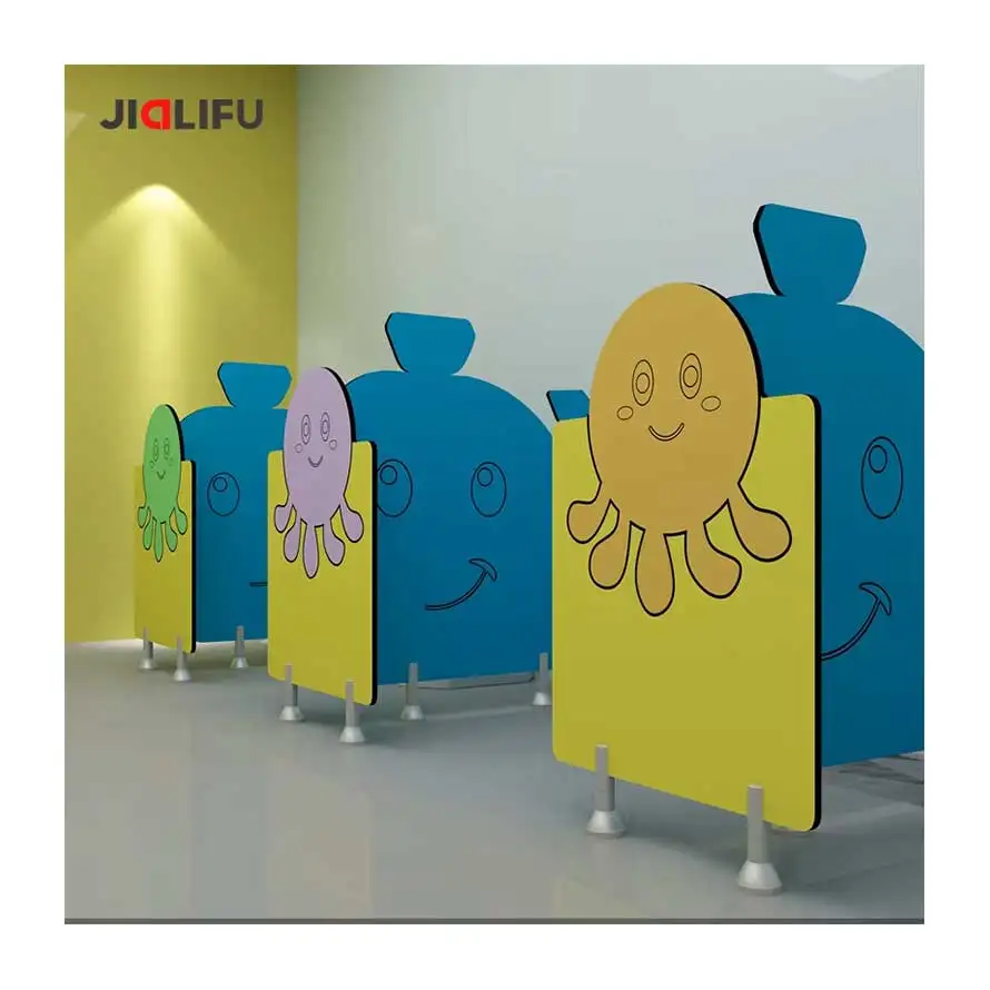 Vandal Resistant Kids Toilet Cubicles Partitions for Schools Online Technical Support Customized JLF-KTCP-019 Manufacturer