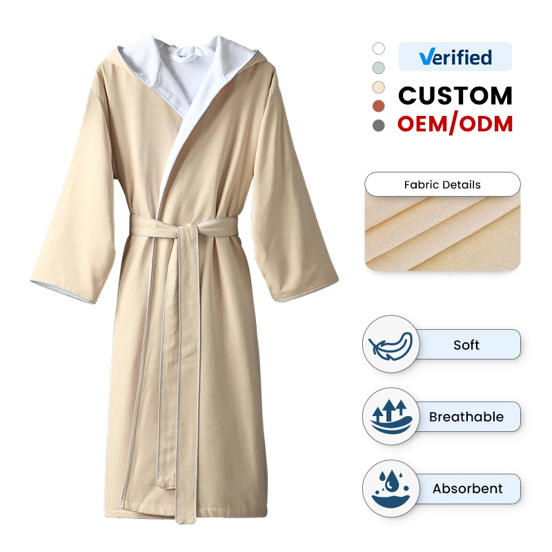 Professional Manufacturer Custom Logo 100% Pure Cotton Luxury Designer Wedding Sleep Hotel Spa Waffle Robes Bathrobe