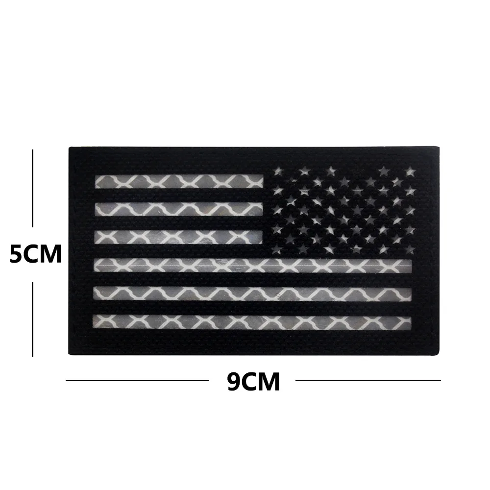 9*5 Oxford cloth stars and stripes flag laser cut reflective luminous American flag patch armband badge