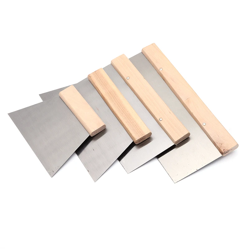 Factory price quality wooden handle square shape steel putty knife paint scraper
