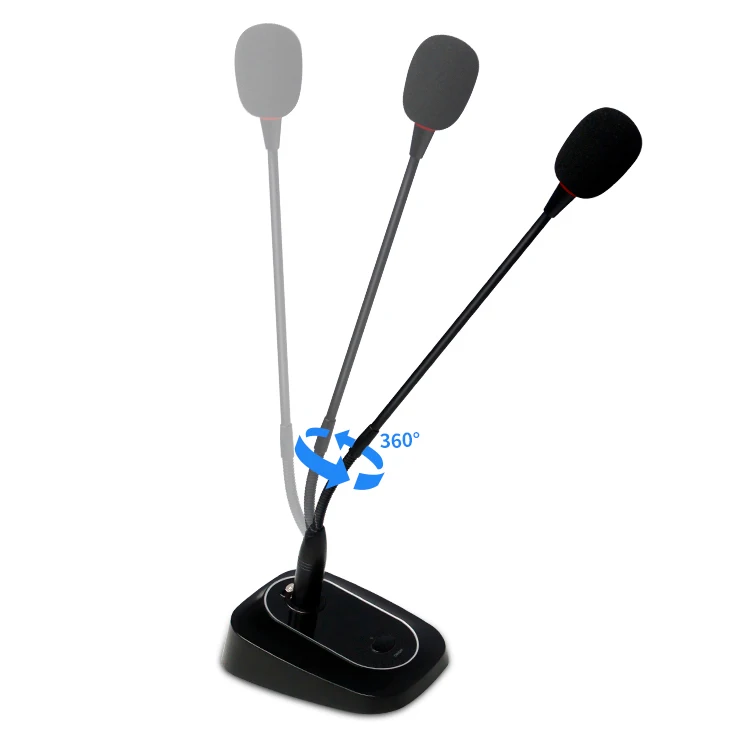 XIDLY-Conference Desktop metal gooseneck microphone with base For PA System