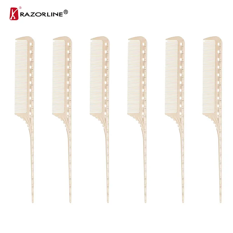 Hot Sale Anti Static ABS Rat Tail Comb Salon Hairdressing Parting Hair Comb Custom Logo Carbon Braiding Comb