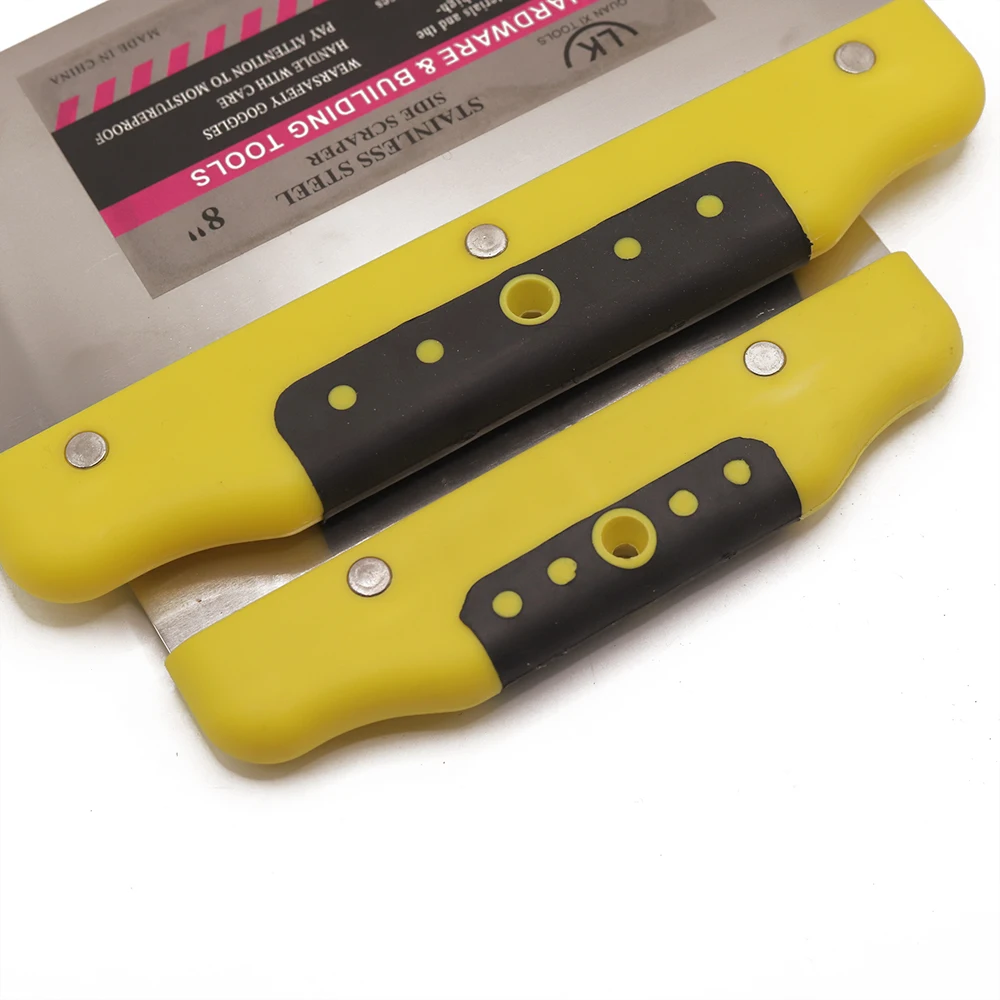 GK-K002 Double-color handle flat scraper putty scraper 6in8in10in stainless steel putty knife for building decoration