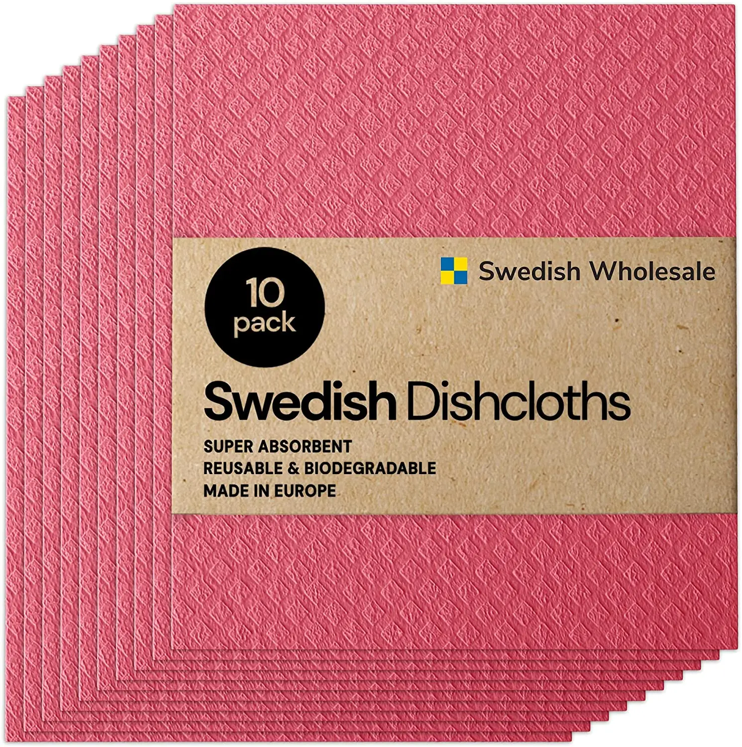 10PCS Kitchen Reusable Absorbent Hand Towels Swedish Dish Cloths