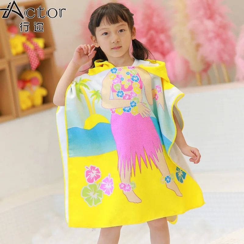 Новое поступление, детское пляжное банное полотенце с капюшоном