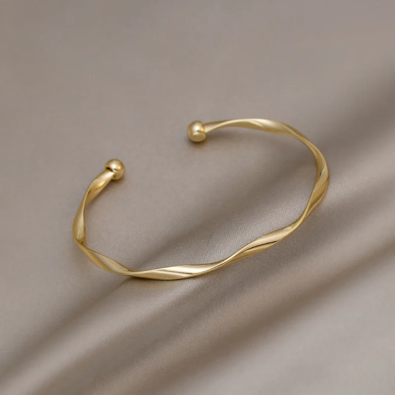  Gold Color Metal Chain Link Creative Adjustable Bracelet Bangle 2021 New Fashion Punk Women