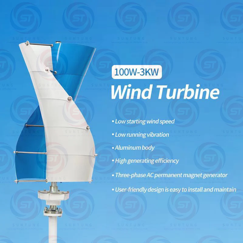 China Custom Made home 100w 200w 500w 1kw vertical wind mills turbine power energy generation generator systems prices