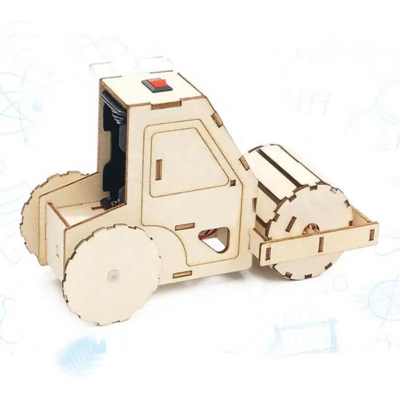 3D Puzzles Toy Scientific Circuit DIY Wooden Electric Roller Handmade Model Kits Run Game Desk toy
