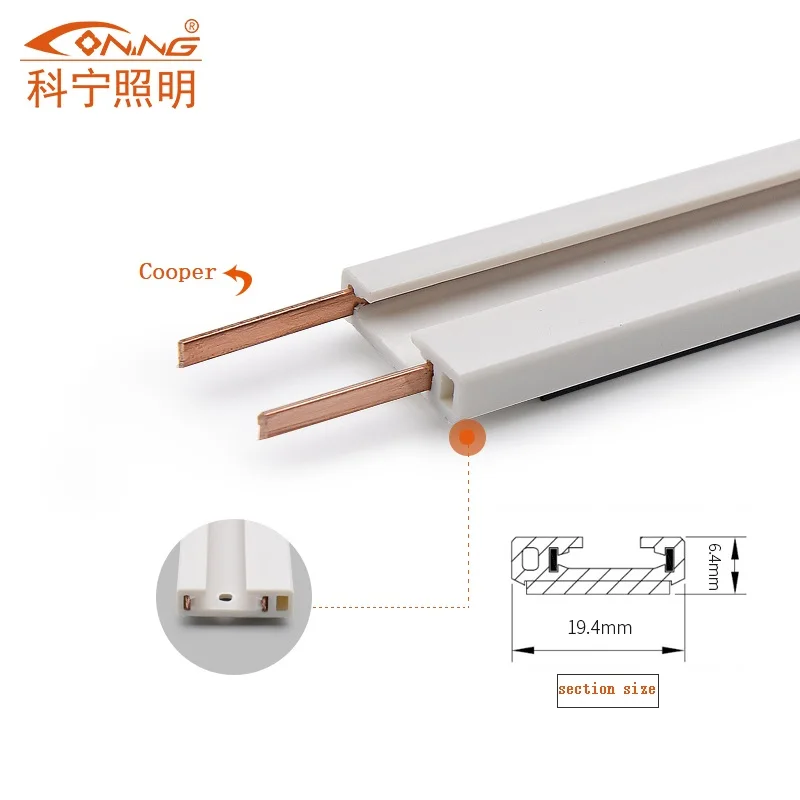 Custom Led Light Accessories Inner Conductive Track Magnetic PC+Copper materials Track Rail For Food Display Iron Shelf
