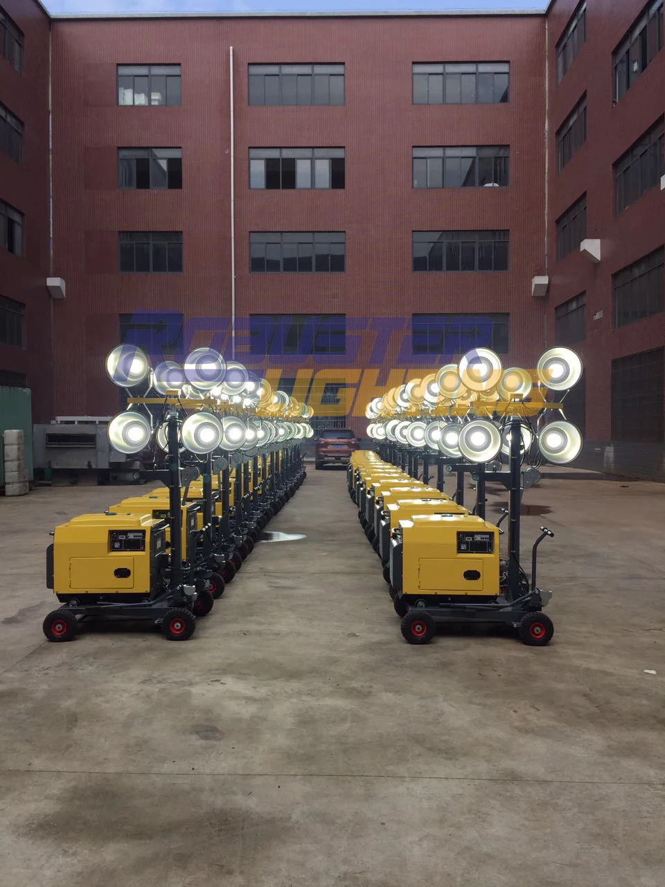 Portable Diesel Generator With Flood Lights Lighting Tower