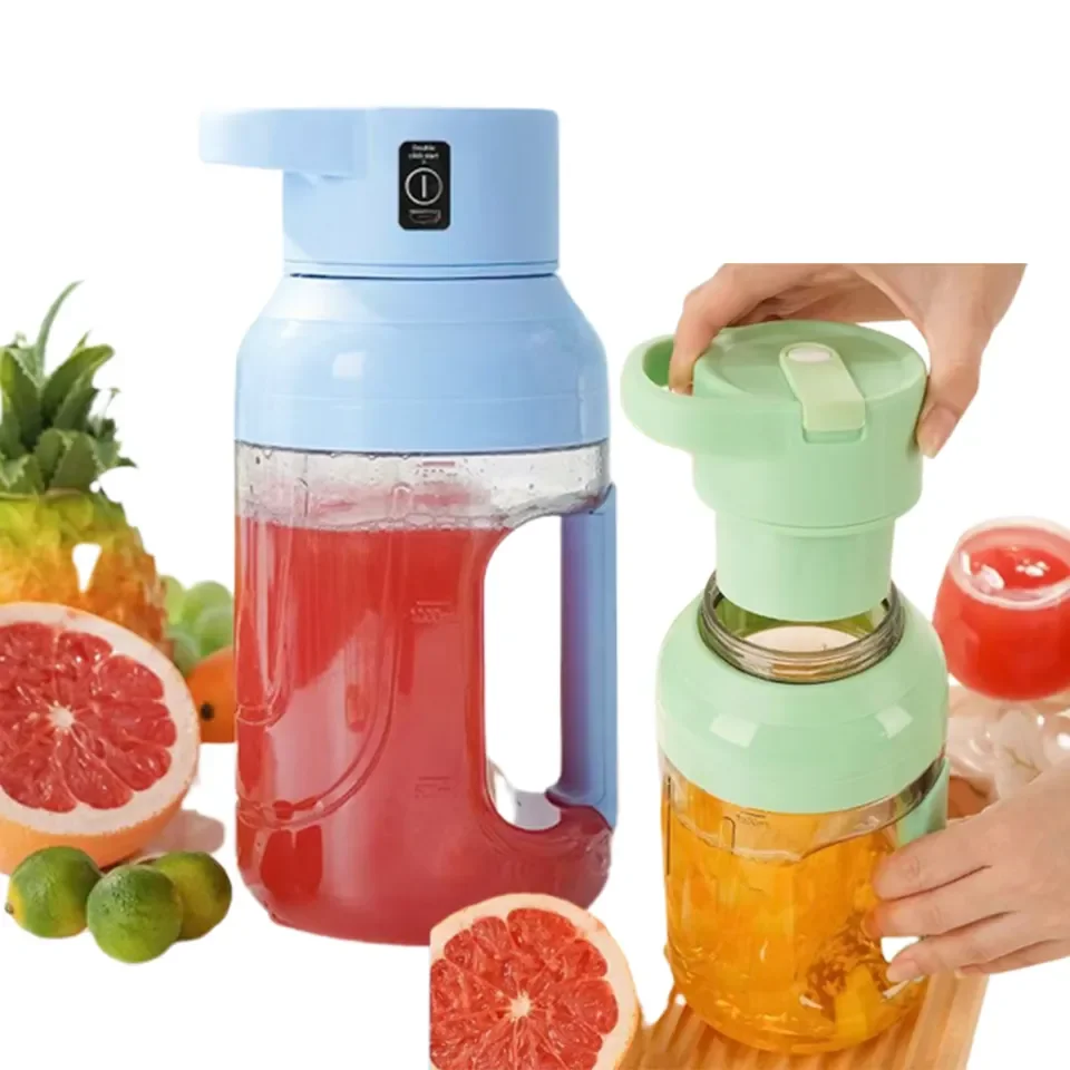 High Speed Electric Juicer Portable Blender Mixer Portable Mini Fresh Juice Mixer Bottle 8 Blades 1500 Ml Smoothie Blender Cup