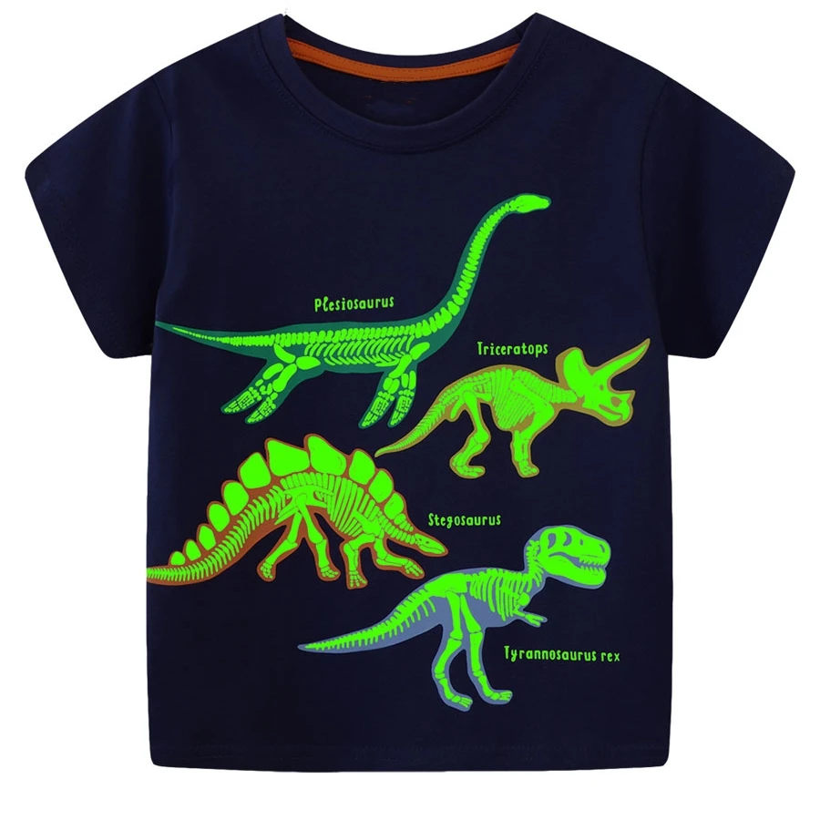 RTS Boys T-shirts&Polo Shirts Luminous Dinosaur Kids Clothes Boys New T-shirt