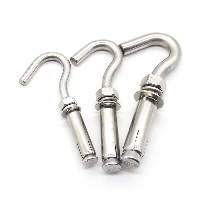 Concrete Wall Hook 304 Stainless Steel Expansion Hook Heavy Duty Open Cup Hook Expansion Bolts for Concrete wall
