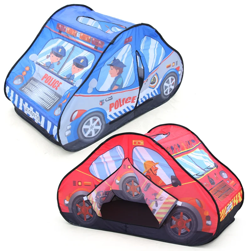 Hight Quality Camping Kids Tent Popup Playhouse Fire Truck Police Car Tent Car Indoor Outdoor Game House Bus Tent