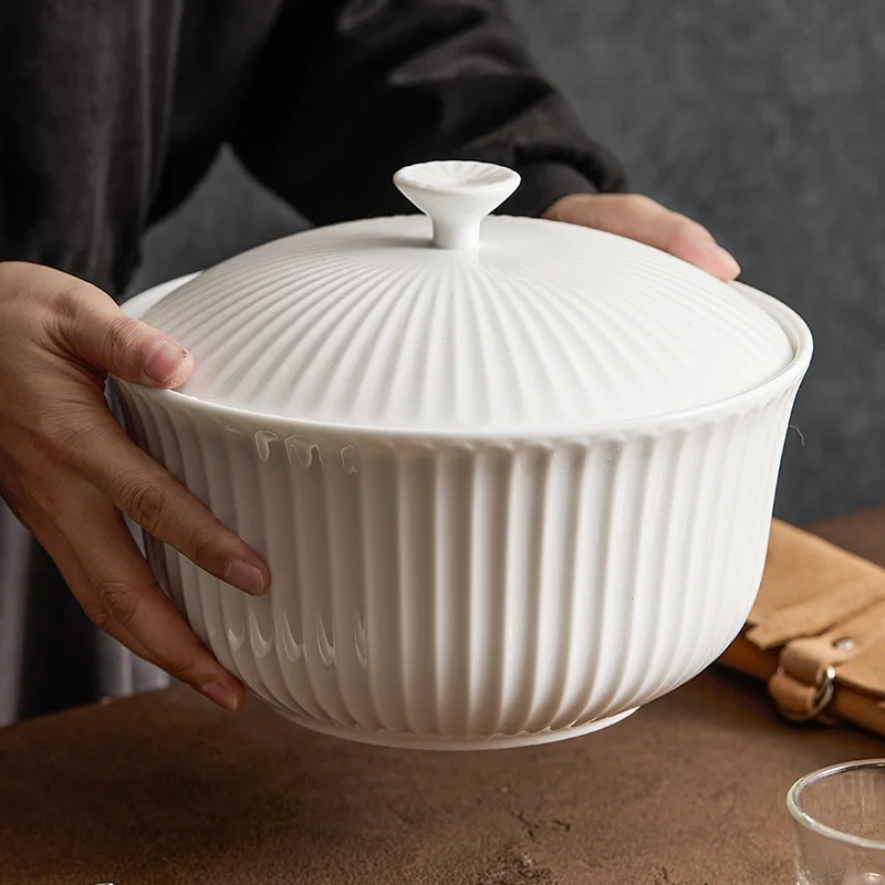 Chinese white longevity flower soup bowl