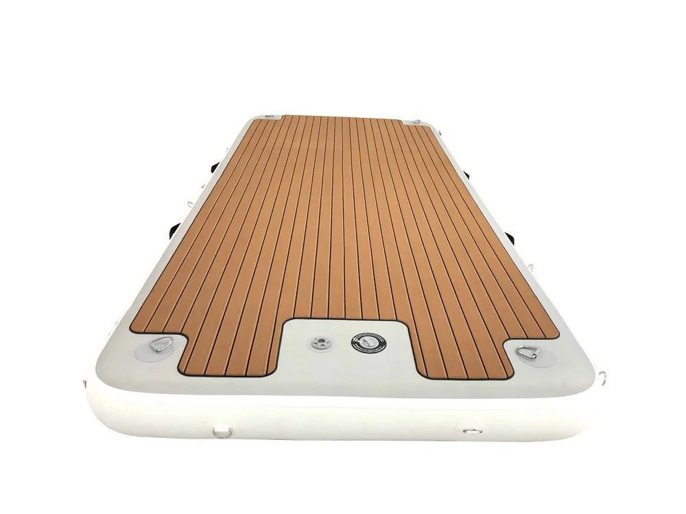 customized drop stitch DWF durable non slip inflatable water floating dock deck platform with water bag