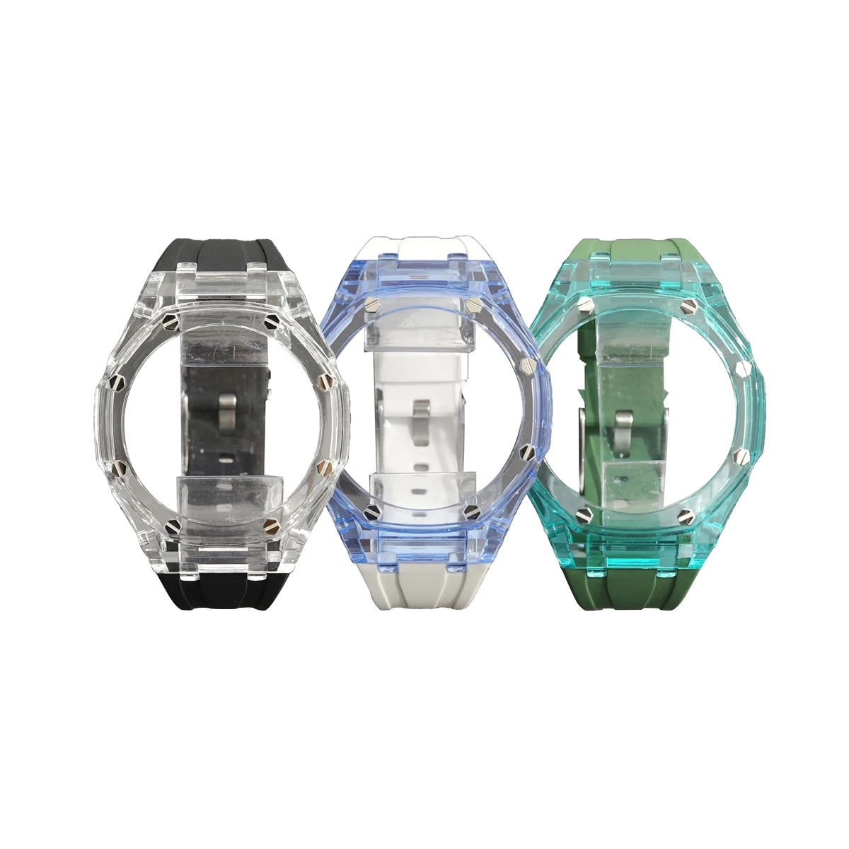 Popular Fashion Silicone Strap Tr90 Transparent Watch Case Watch Bands Part For Casio Oak G Shock Ga2100 Mod Kit