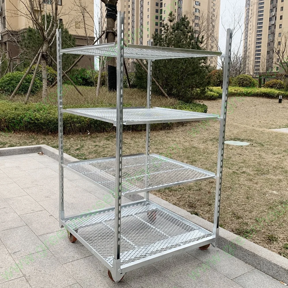 Plant transport racks for truck Rolling flower rack Greenhouse movable carts Nursery trolley with 4 wheels