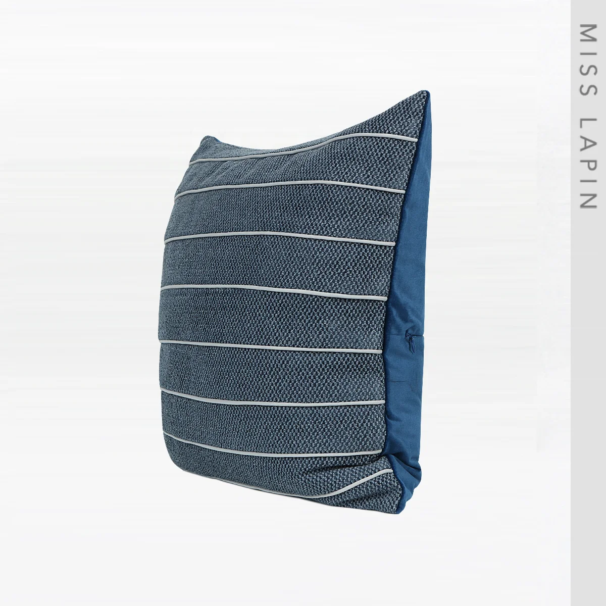 Thick Woven Fabric Throw Pillow Cover Designer Blue Sofa Decorative Cushion Cover Luxury