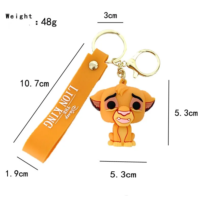 6 моделей брелок Король Лев американские Фильмы 3D резиновый из ПВХ