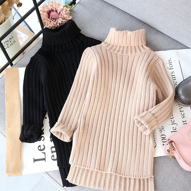 
F20530A 2020 Wholesale kids boutique sweater designs for children clothing high neck fashion sweater 