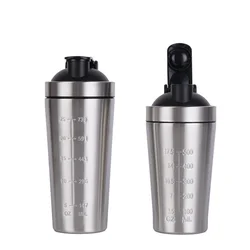 bulk cheap Custom 500 700ml Powders mixing premium Stainless Steel Metal Gym fitness shake protein sport shaker cup water bottle