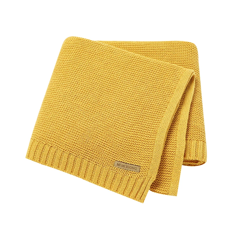 Новое решение одеяла для новорожденных Унисекс 100*80 см 100% из органического хлопка трикотажные однотонные детские одеяла