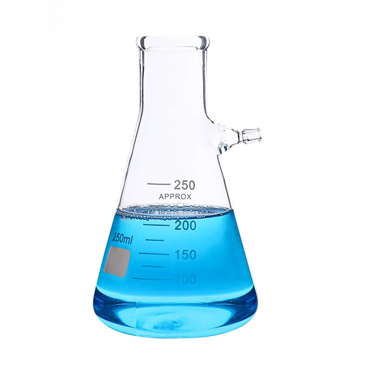 Wholesale chemistry laboratory transparent 3.3 boro glass conical filtering flask